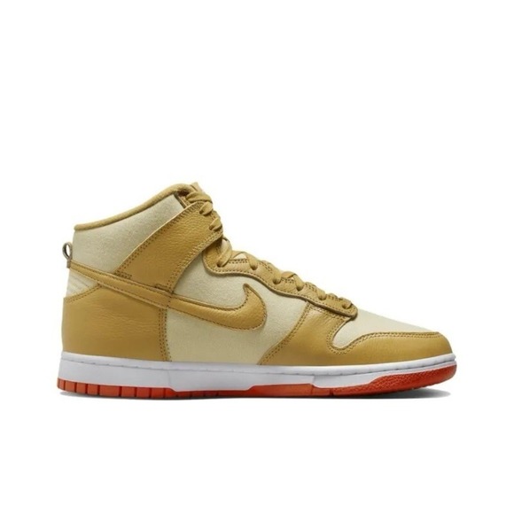 Nike Dunk Hi Retro PRM Shoes Wheat Team Gold White DV7215-700 Men's Sizes NEW 11 - Picture 4 of 7